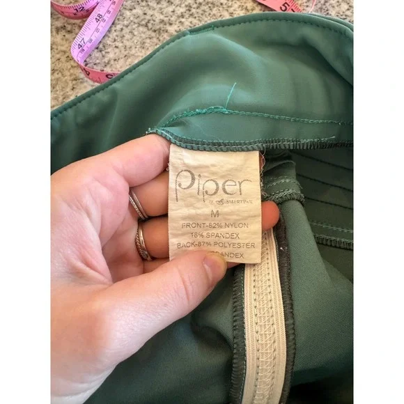 Piper by SmartPak Breeches Equestrian Riding Pants Women Medium Green Knee Patch - Picture 2 of 9